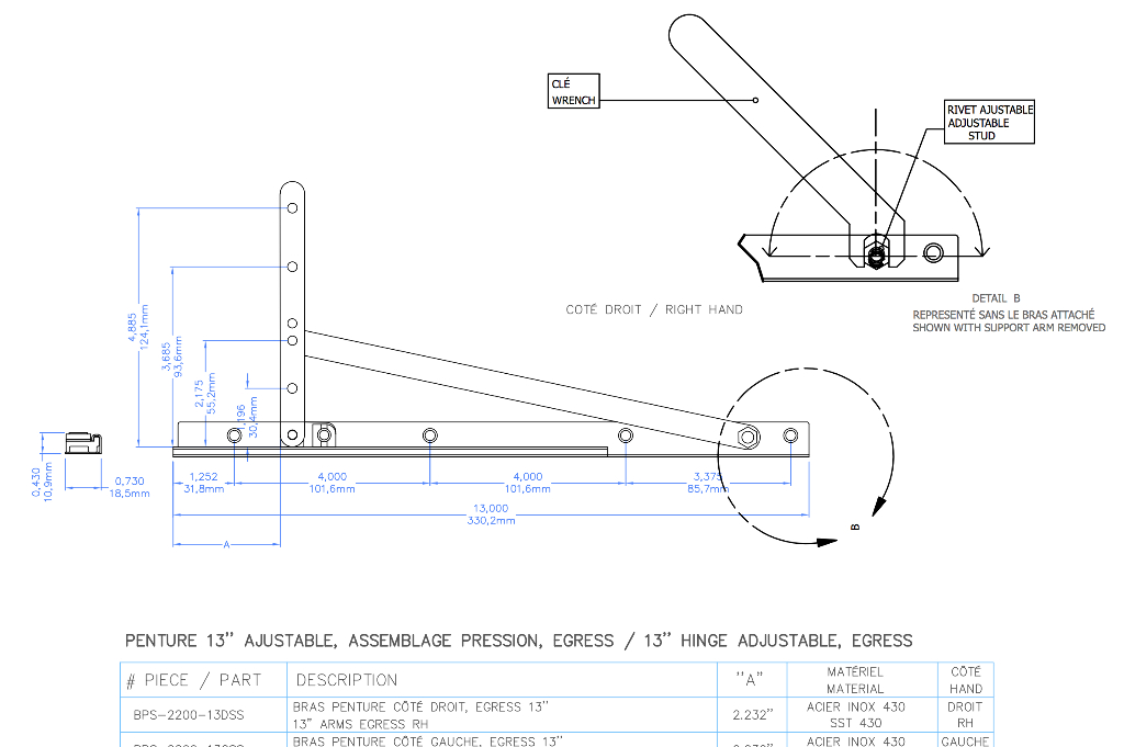 ADJUSTABLE HINGE (BPRPS-3200-13) | Radisson Industries